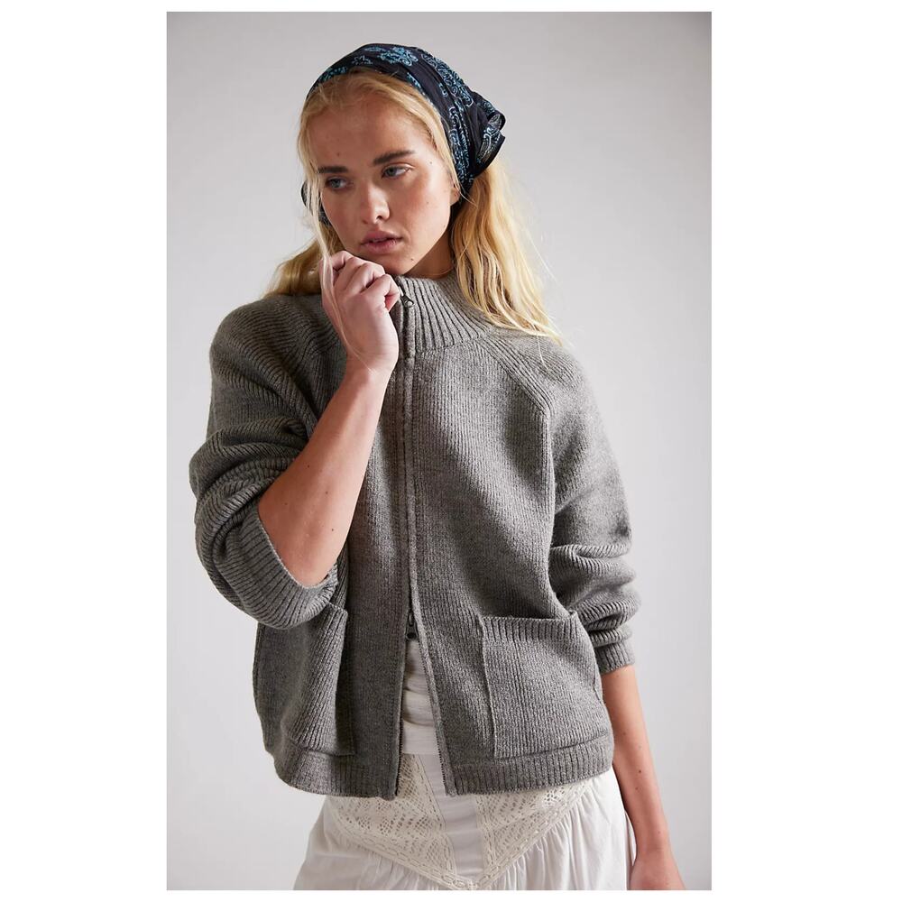 NEW Free People We The Free On It Zip-Up Cardigan Size Medium